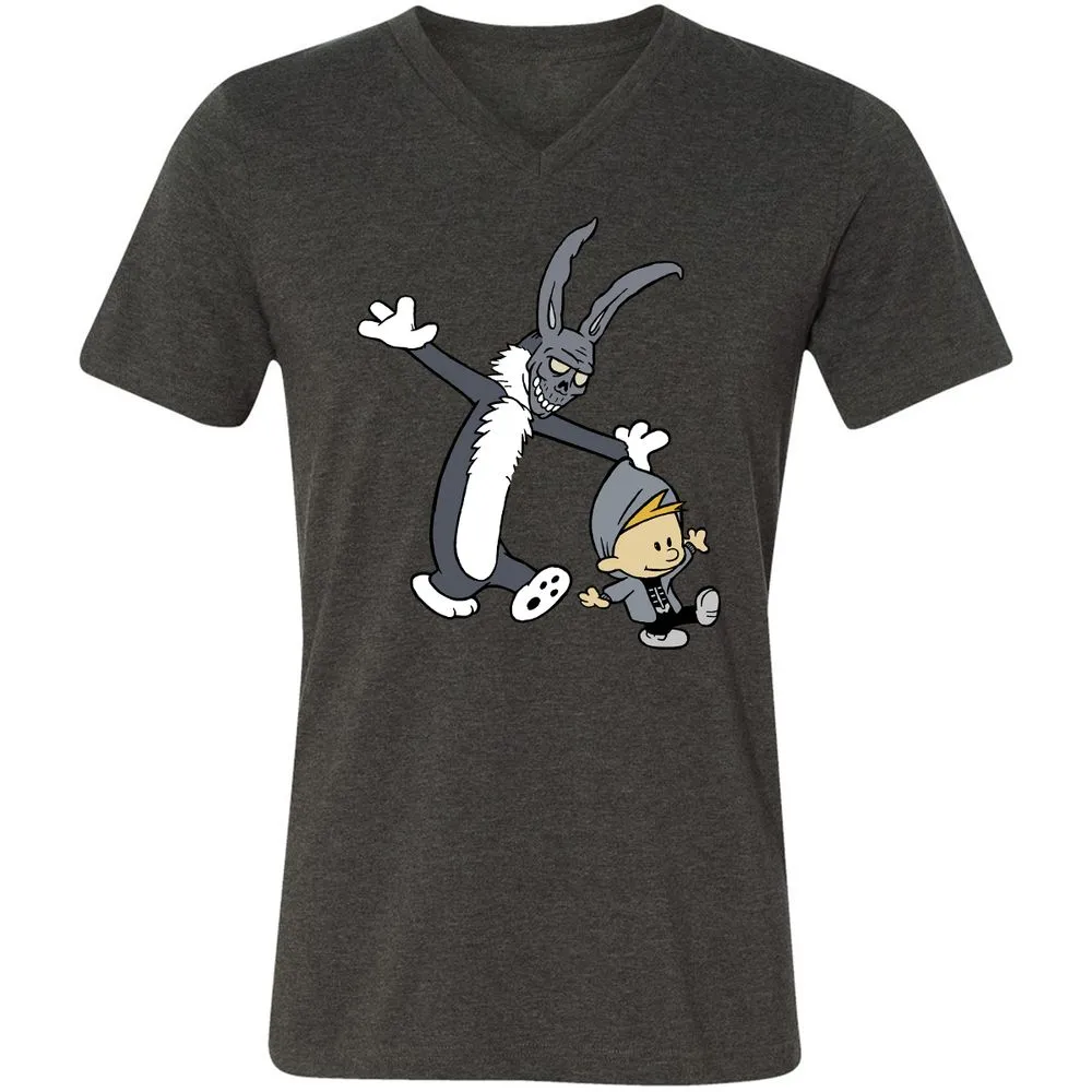 Unisex V-Neck T-Shirt - VQKHLLG6 - Dark Grey Heather - 8