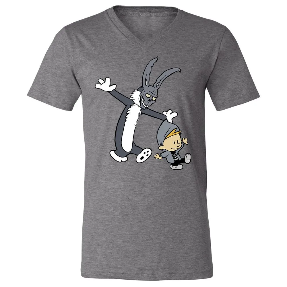 Unisex V-Neck T-Shirt - VQKHLLG6 - Deep Heather - 13