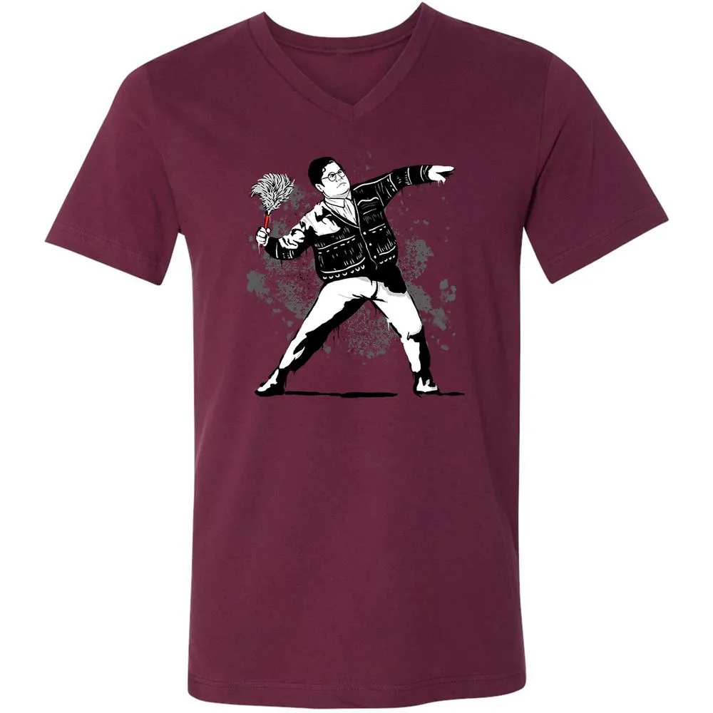 Unisex V-Neck T-Shirt - 9NYCDJLC - Maroon - 6