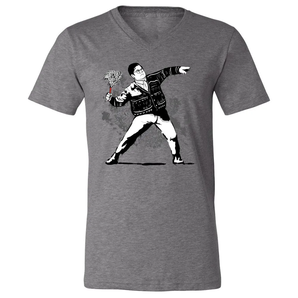 Unisex V-Neck T-Shirt - 9NYCDJLC - Deep Heather - 13