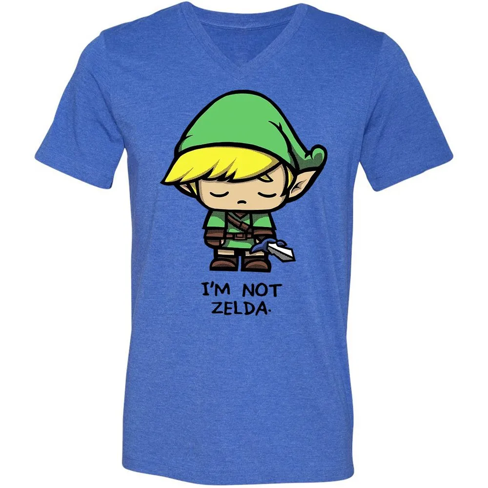 Unisex V-Neck T-Shirt - DCHZTKJP - Heather True Royal - 14