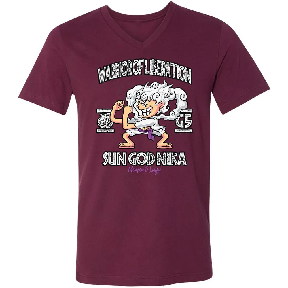 Unisex V-Neck T-Shirt - VB98SZTS - Maroon - 6
