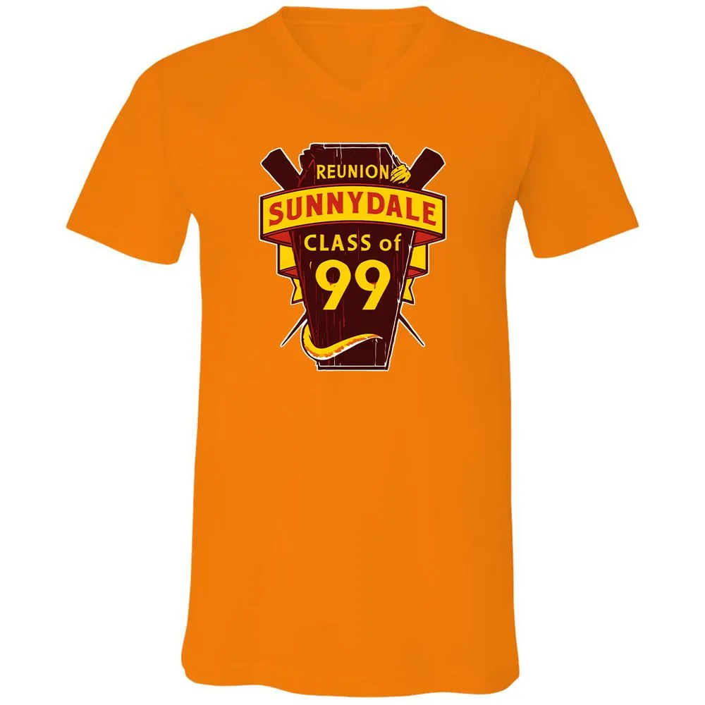 Unisex V-Neck T-Shirt - CFZ3Y9B4 - Orange - 11