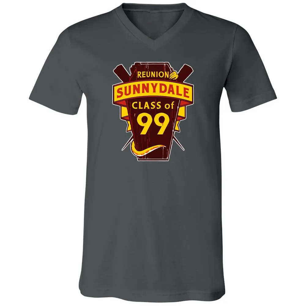 Unisex V-Neck T-Shirt - CFZ3Y9B4 - Asphalt - 12