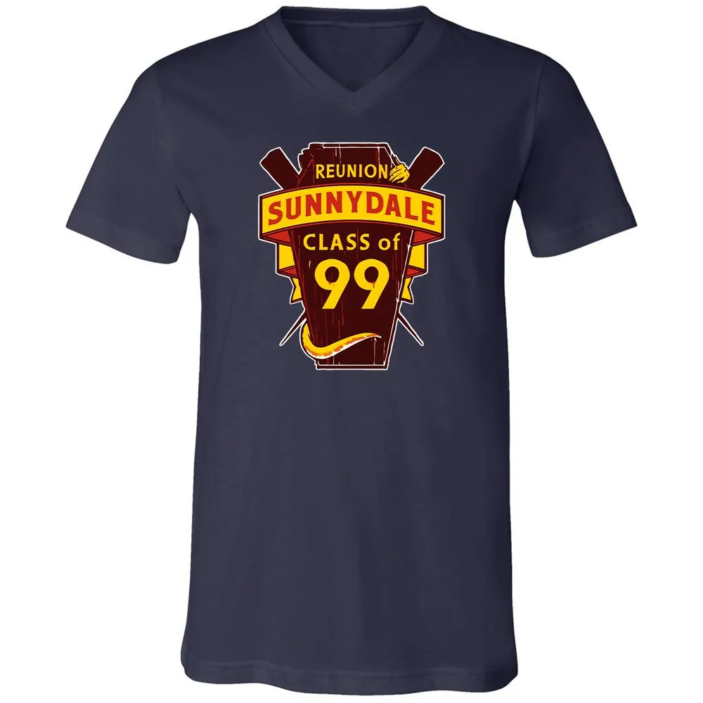 Unisex V-Neck T-Shirt - CFZ3Y9B4 - Navy - 9