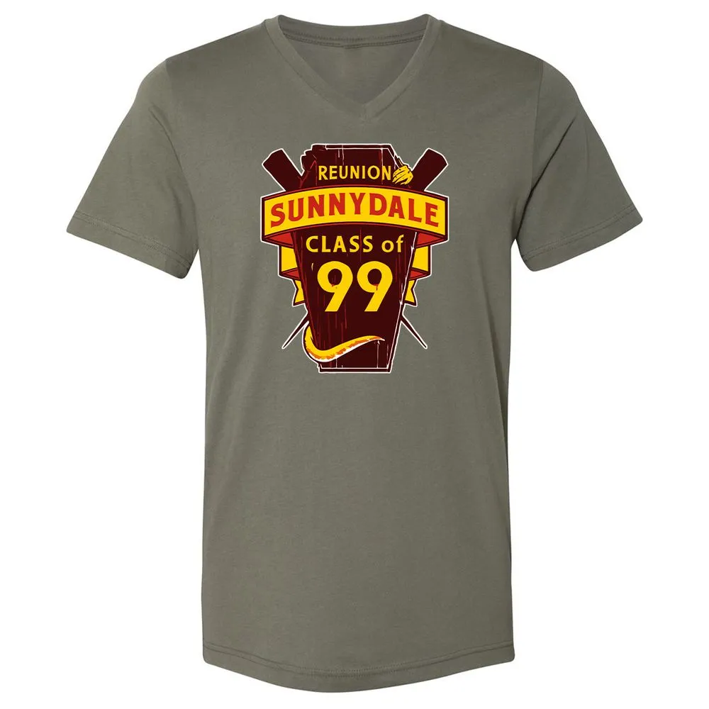 Unisex V-Neck T-Shirt - CFZ3Y9B4 - Military Green - 10