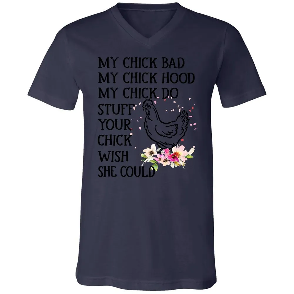 Unisex V-Neck T-Shirt - YVUX57TN - Navy - 9