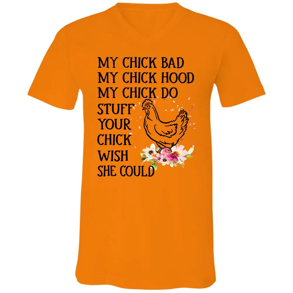 Unisex V-Neck T-Shirt - YVUX57TN - Orange - 11