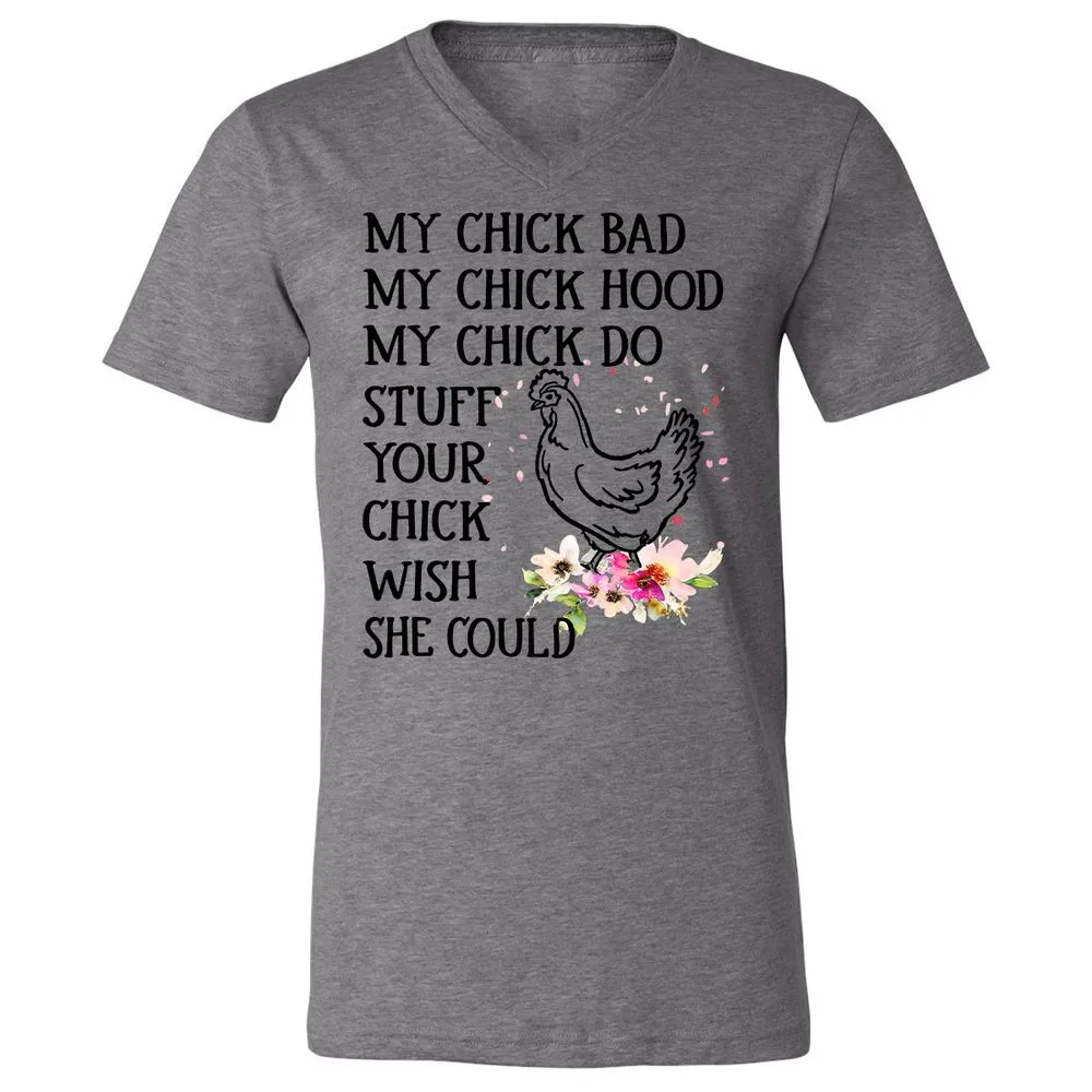Unisex V-Neck T-Shirt - YVUX57TN - Deep Heather - 13
