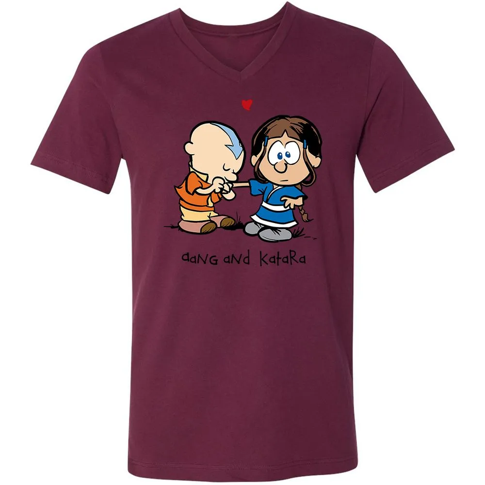 Unisex V-Neck T-Shirt - 3PAZE596 - Maroon - 6