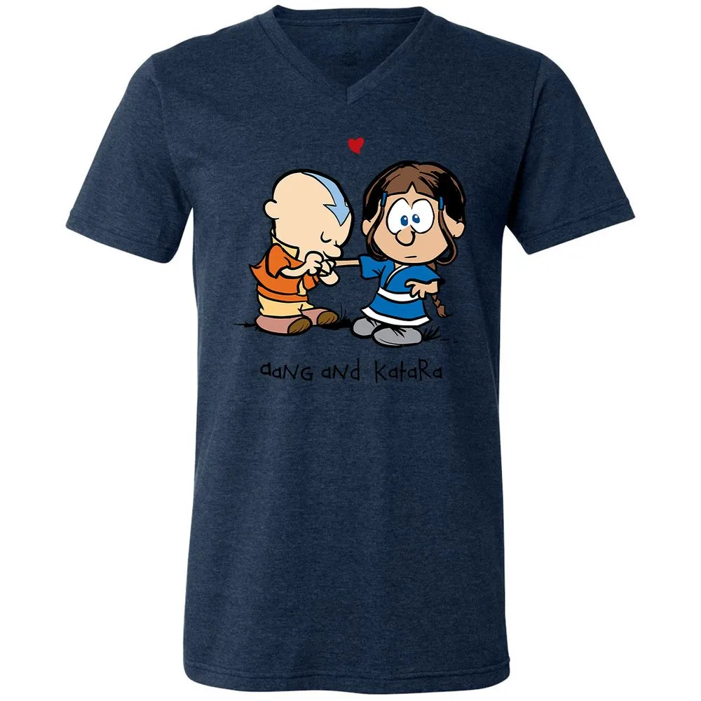 Unisex V-Neck T-Shirt - 3PAZE596 - Heather Navy - 15