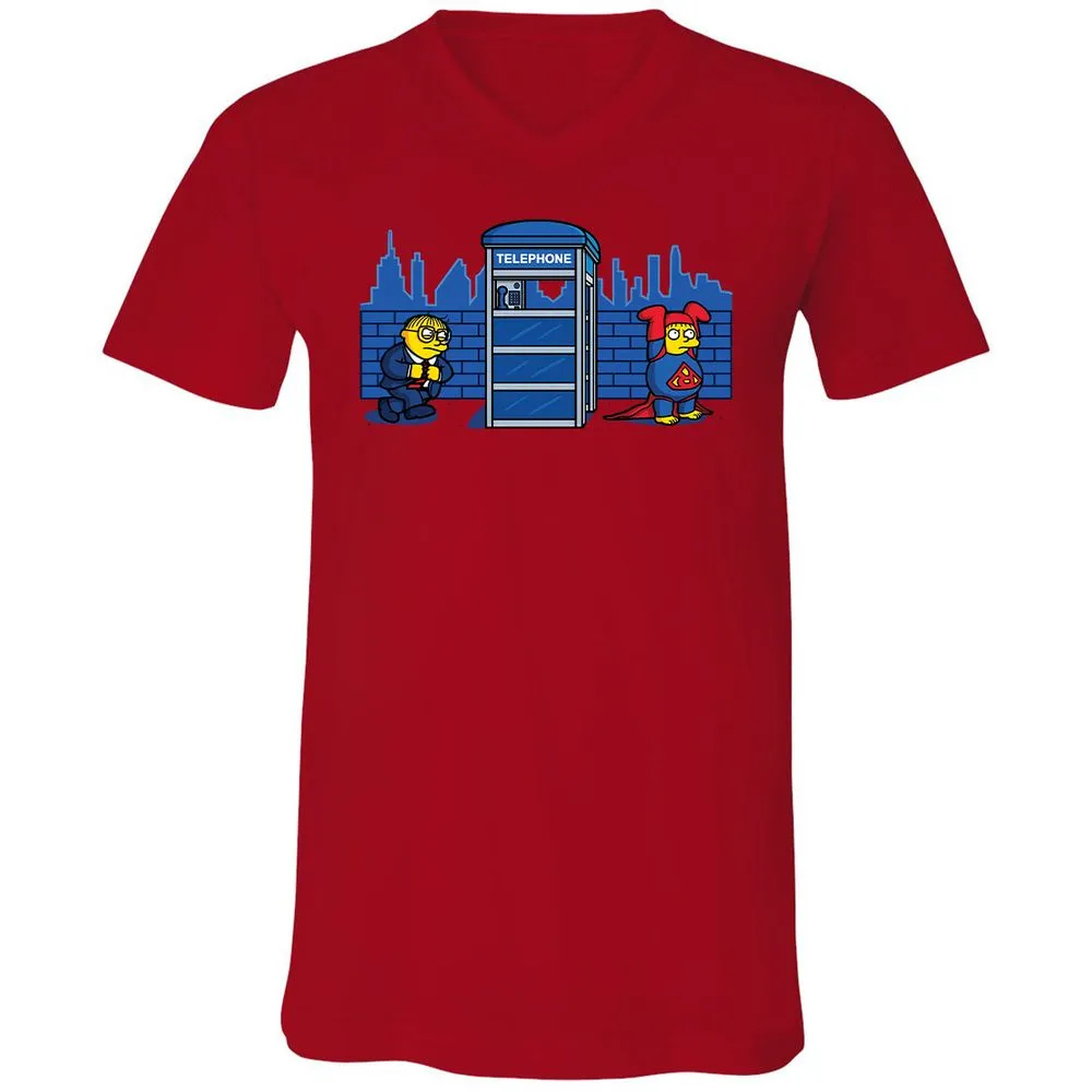 Unisex V-Neck T-Shirt - Z2DDQ5UV - Red - 3