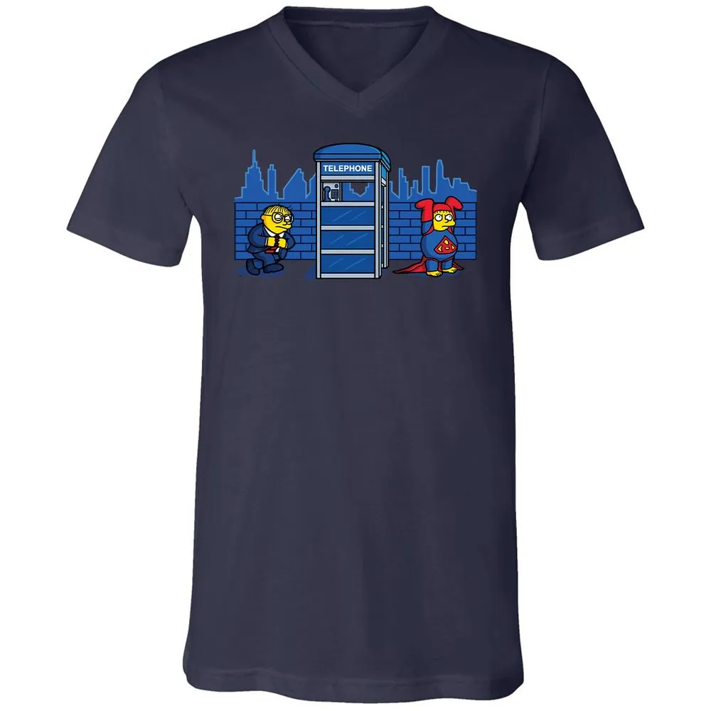 Unisex V-Neck T-Shirt - Z2DDQ5UV - Navy - 9