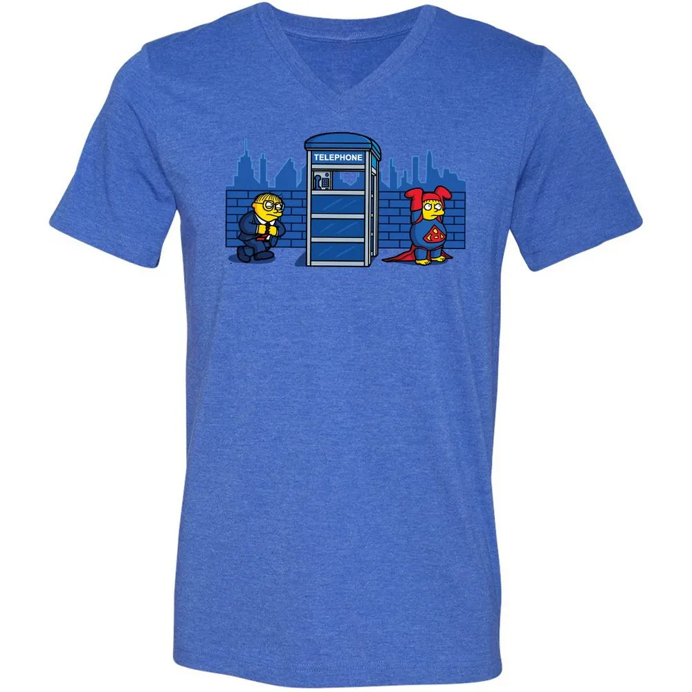 Unisex V-Neck T-Shirt - Z2DDQ5UV - Heather True Royal - 14