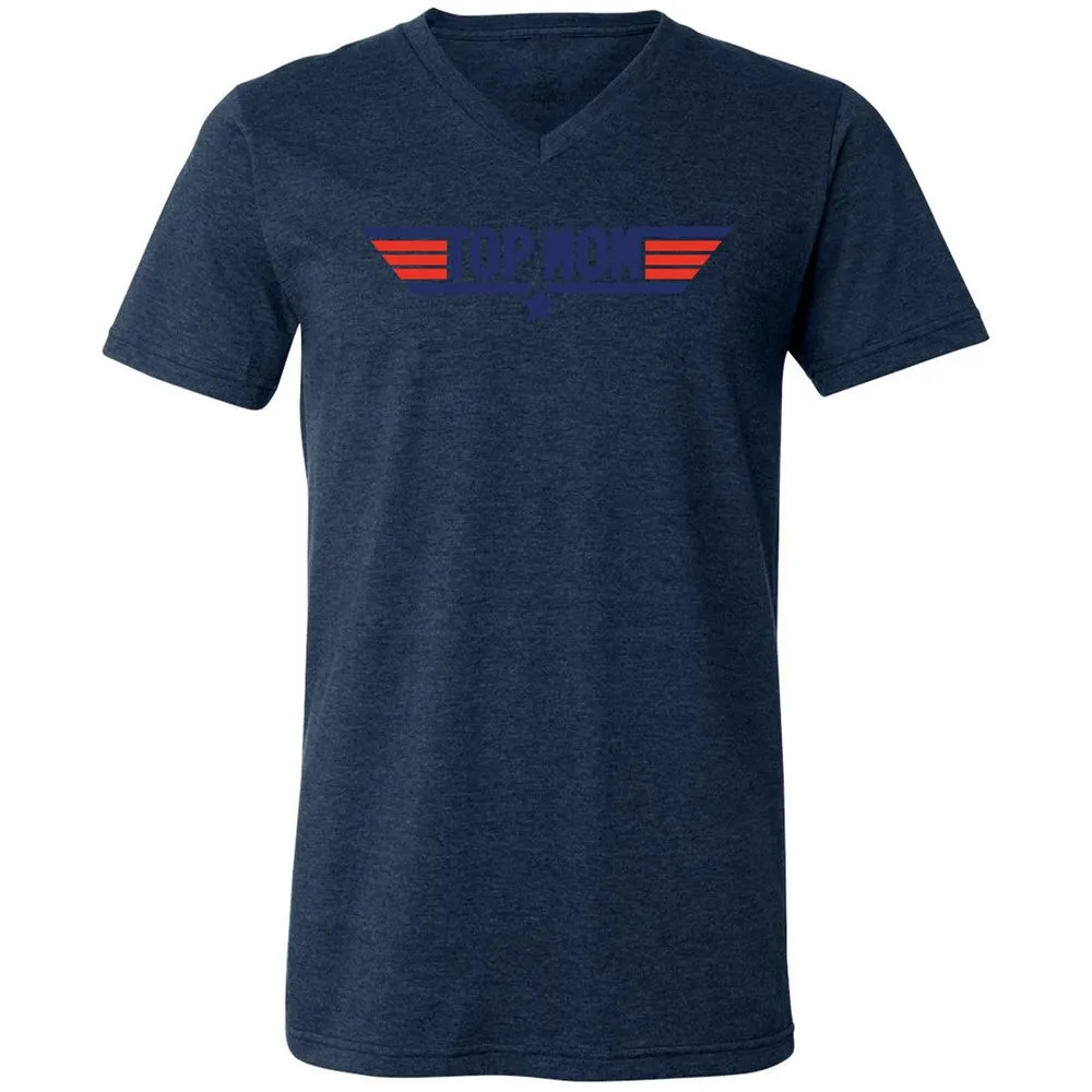 Unisex V-Neck T-Shirt - 3HX2CGGQ - Heather Navy - 15