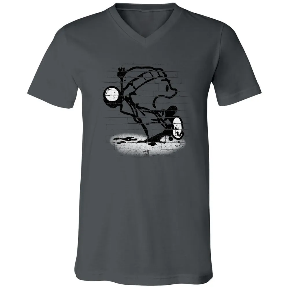 Unisex V-Neck T-Shirt - WAQWTSGZ - Asphalt - 12