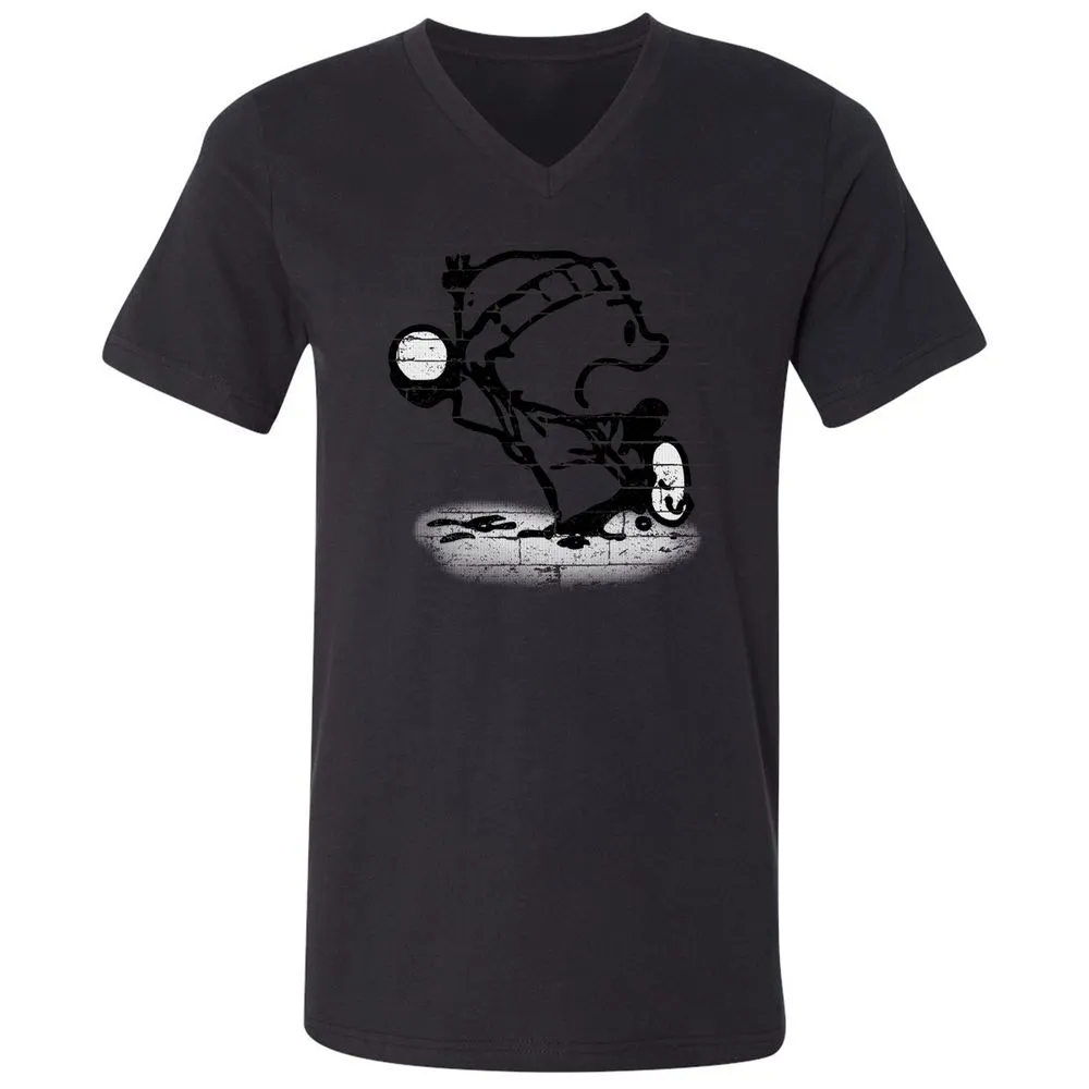 Unisex V-Neck T-Shirt - WAQWTSGZ - Black - 16