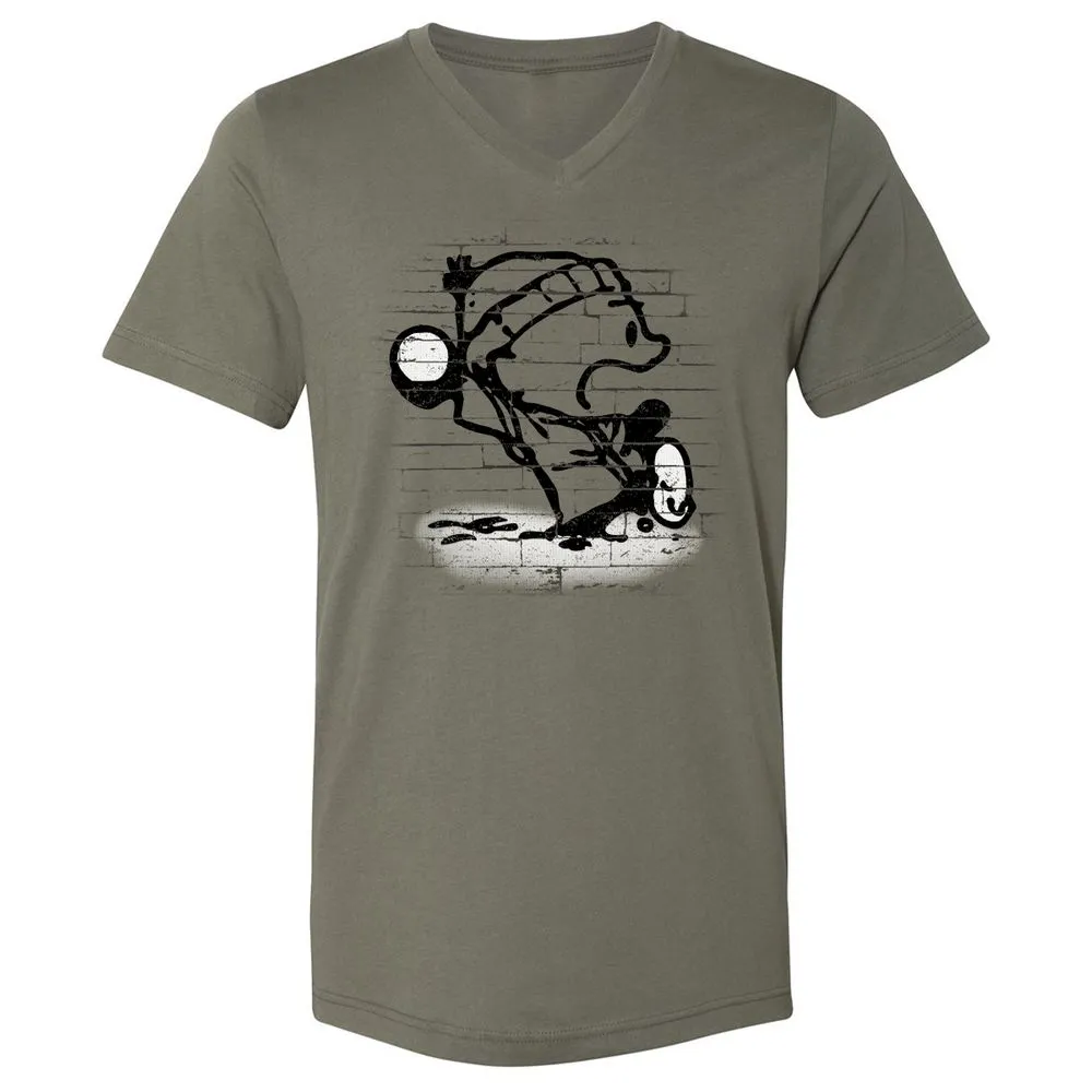 Unisex V-Neck T-Shirt - WAQWTSGZ - Military Green - 10