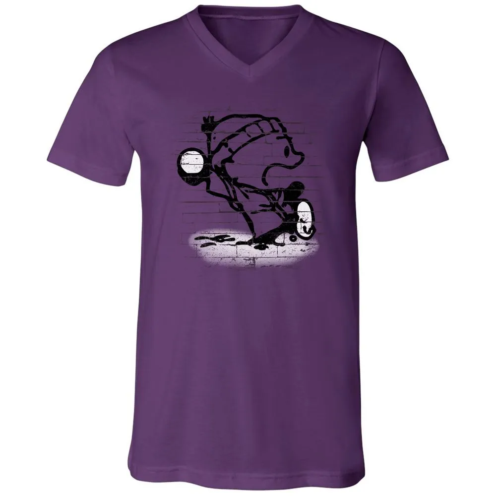 Unisex V-Neck T-Shirt - WAQWTSGZ - Team Purple - 2
