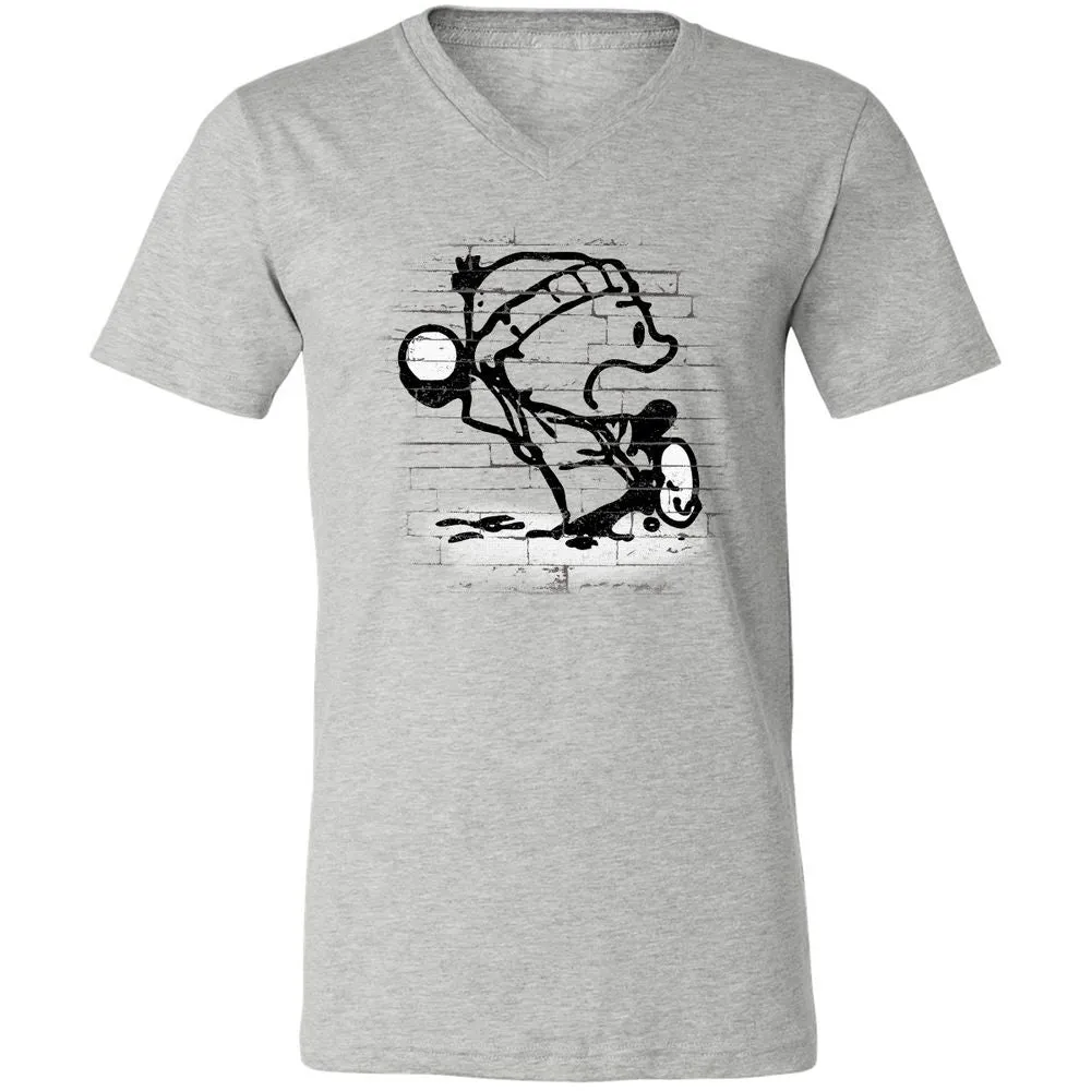 Unisex V-Neck T-Shirt - WAQWTSGZ - Athletic Heather - 7