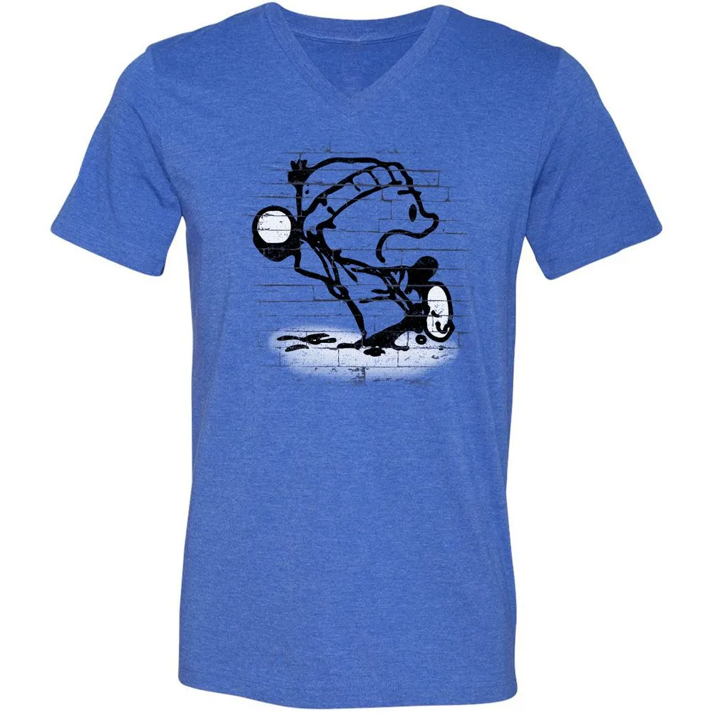 Unisex V-Neck T-Shirt - WAQWTSGZ - Heather True Royal - 14