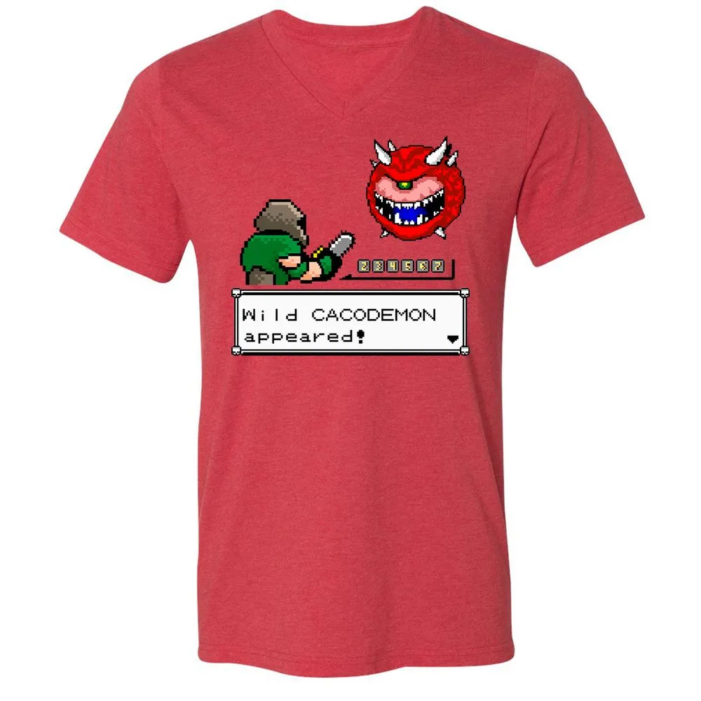 Unisex V-Neck T-Shirt - 7TVVZ7Z8 - Heather Red - 5