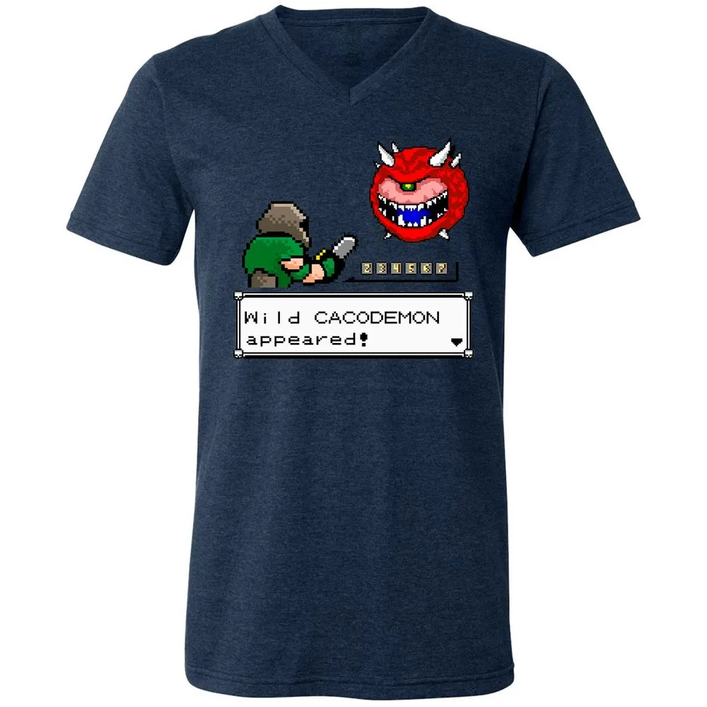 Unisex V-Neck T-Shirt - 7TVVZ7Z8 - Heather Navy - 15