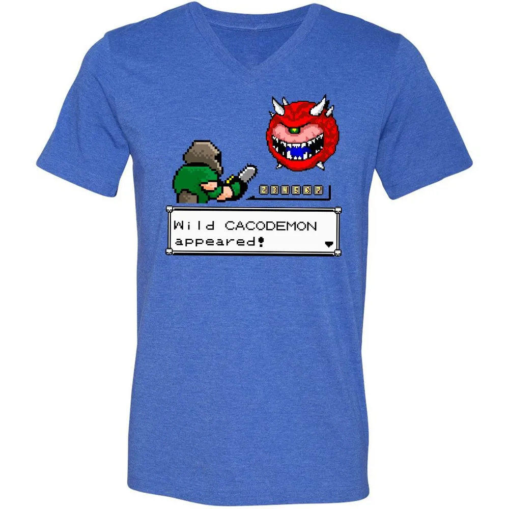 Unisex V-Neck T-Shirt - 7TVVZ7Z8 - Heather True Royal - 14