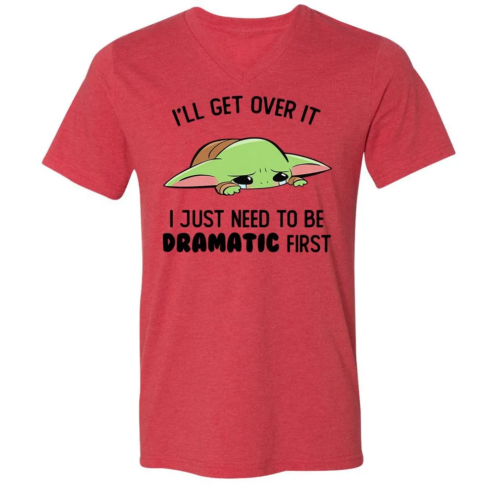 Unisex V-Neck T-Shirt - F3ZSKHFB - Heather Red - 5