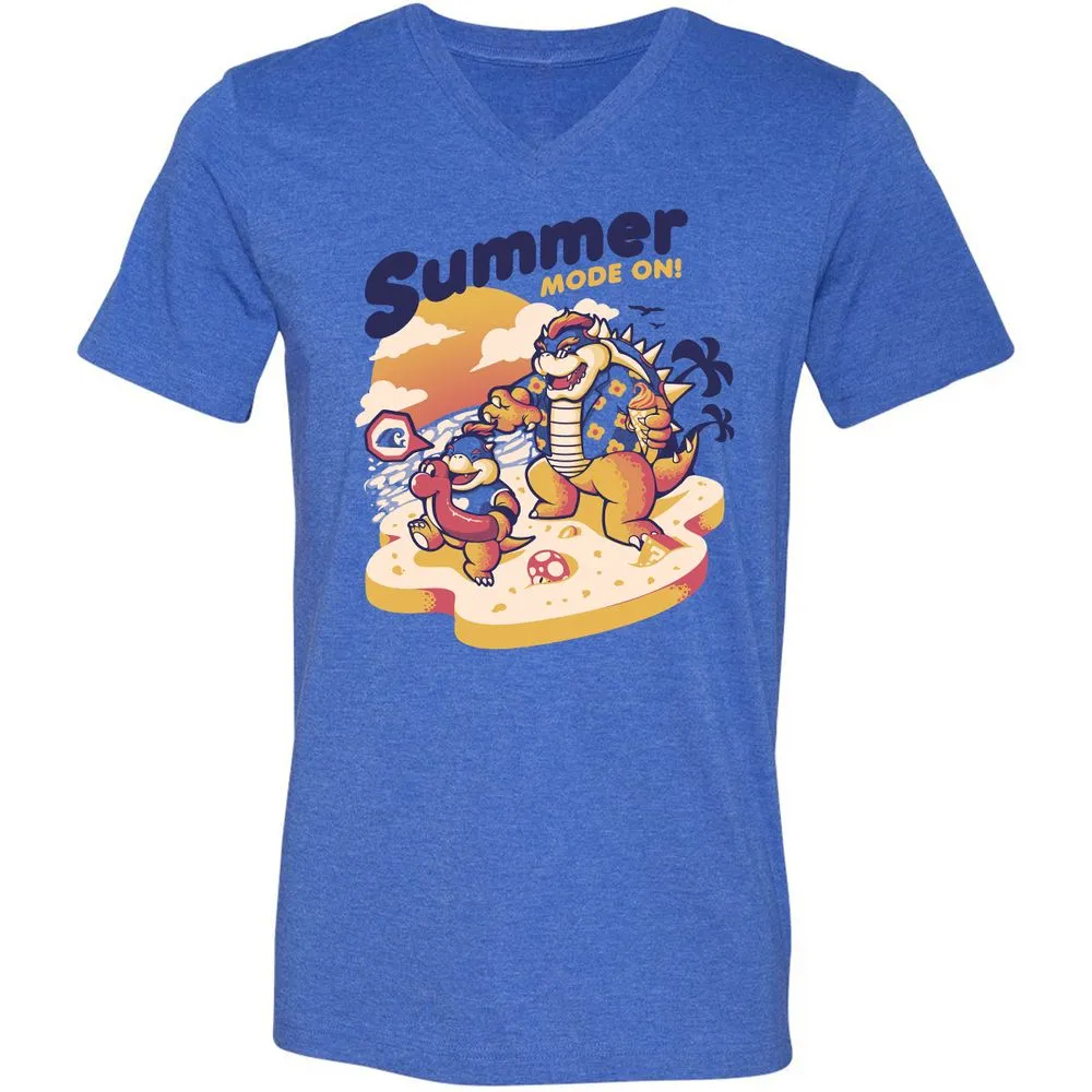 Unisex V-Neck T-Shirt - 1Y5Q6ZTR - Heather True Royal - 14