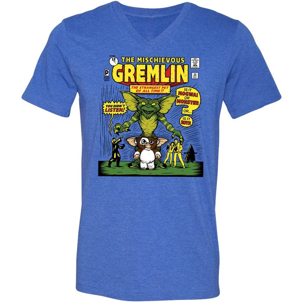 Unisex V-Neck T-Shirt - G3NK9S3V - Heather True Royal - 14