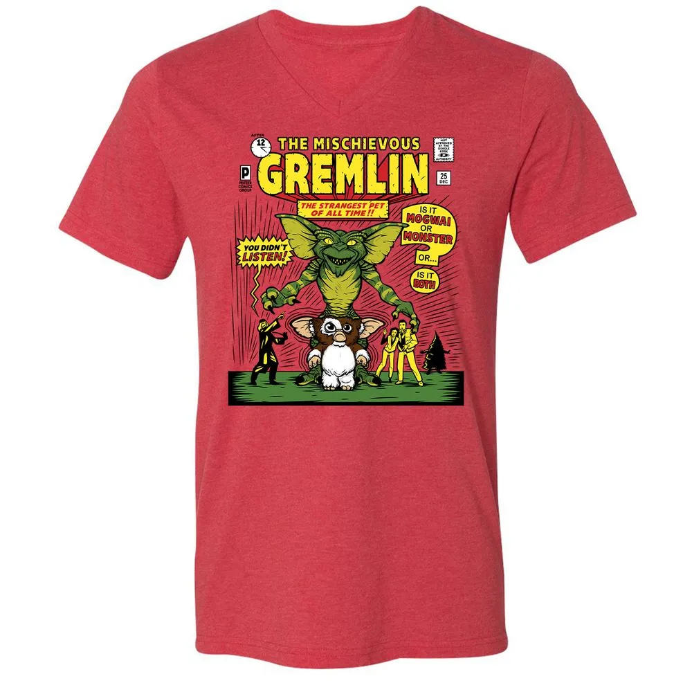 Unisex V-Neck T-Shirt - G3NK9S3V - Heather Red - 5