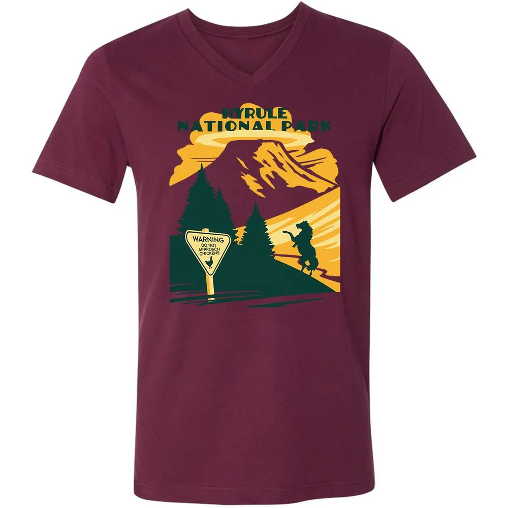 Unisex V-Neck T-Shirt - ALV62TZ1 - Maroon - 6