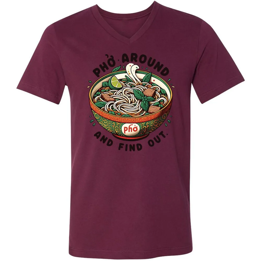 Unisex V-Neck T-Shirt - V9SDEP36 - Maroon - 6