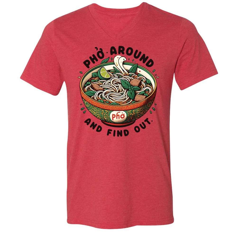 Unisex V-Neck T-Shirt - V9SDEP36 - Heather Red - 5