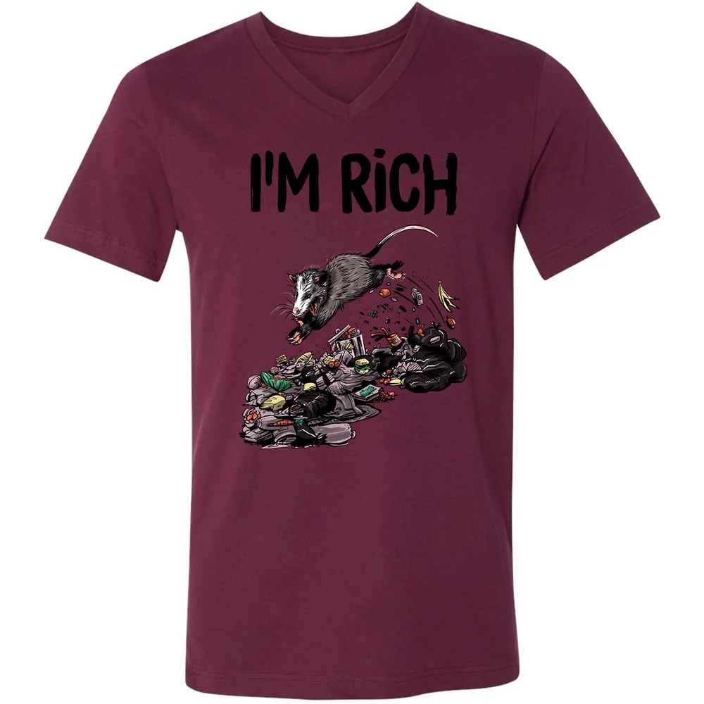 Unisex V-Neck T-Shirt - 4VMEHF7Z - Maroon - 6