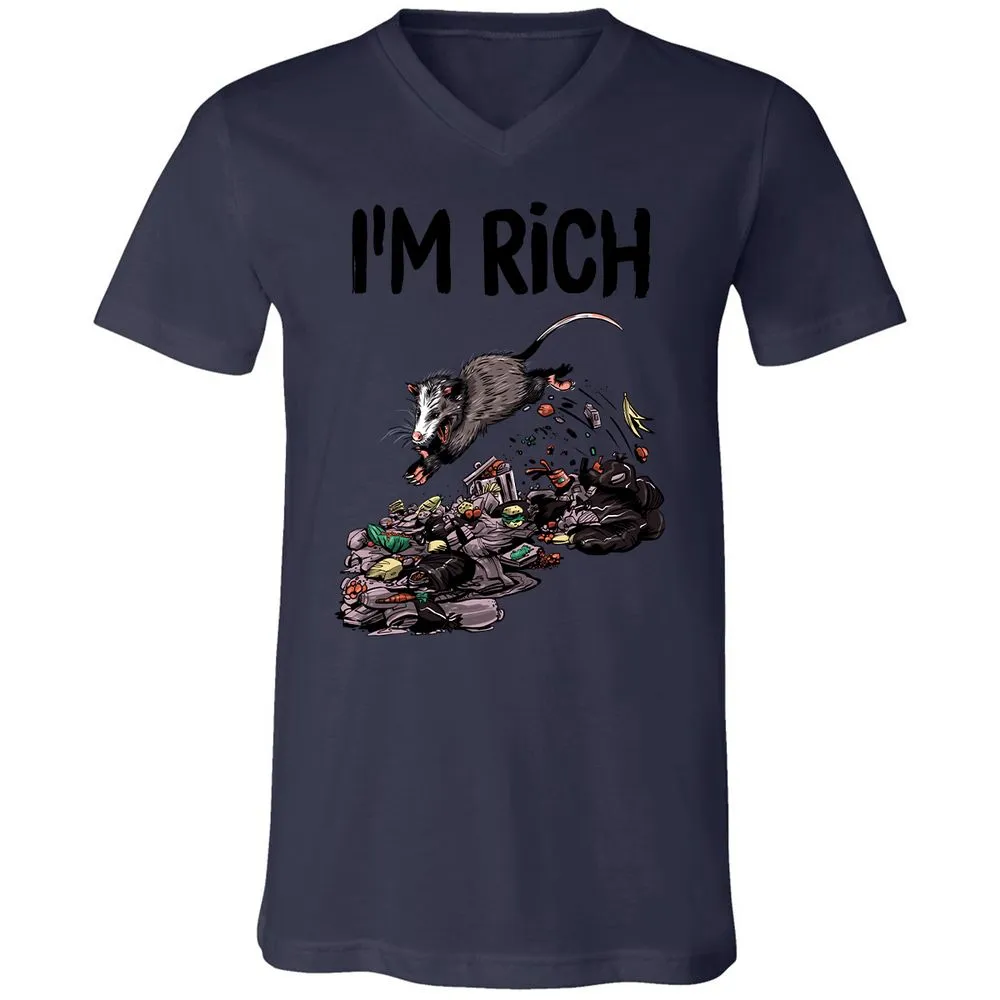 Unisex V-Neck T-Shirt - 4VMEHF7Z - Navy - 9