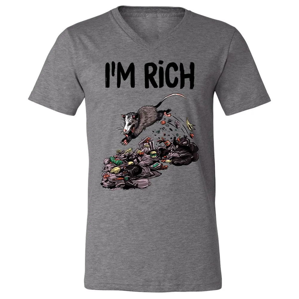 Unisex V-Neck T-Shirt - 4VMEHF7Z - Deep Heather - 13