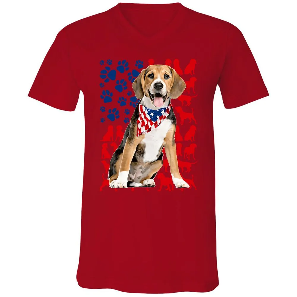 Unisex V-Neck T-Shirt - 5E3M86KT - Red - 3