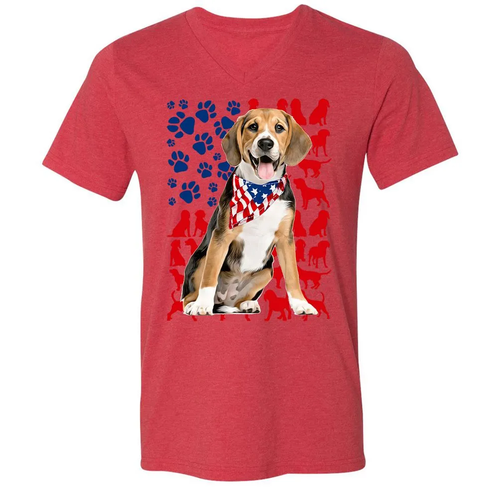 Unisex V-Neck T-Shirt - 5E3M86KT - Heather Red - 5