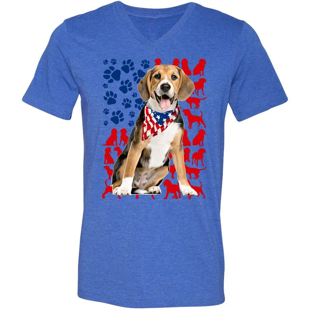 Unisex V-Neck T-Shirt - 5E3M86KT - Heather True Royal - 14