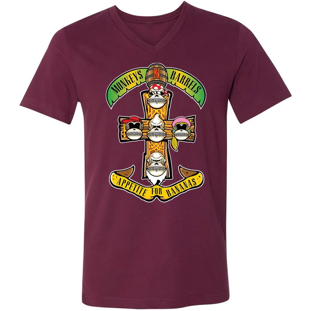 Unisex V-Neck T-Shirt - SQ2WY1PF - Maroon - 6
