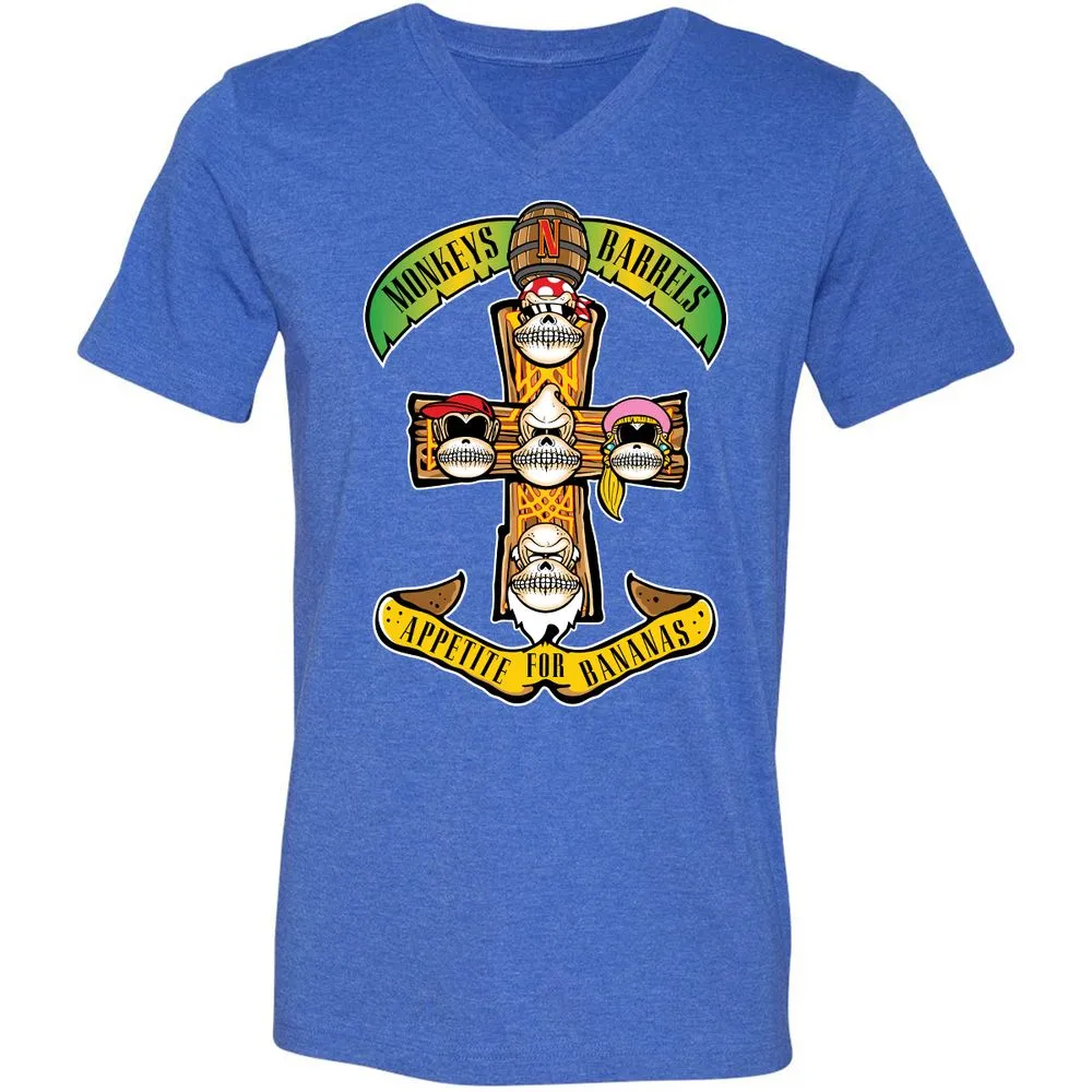 Unisex V-Neck T-Shirt - SQ2WY1PF - Heather True Royal - 14