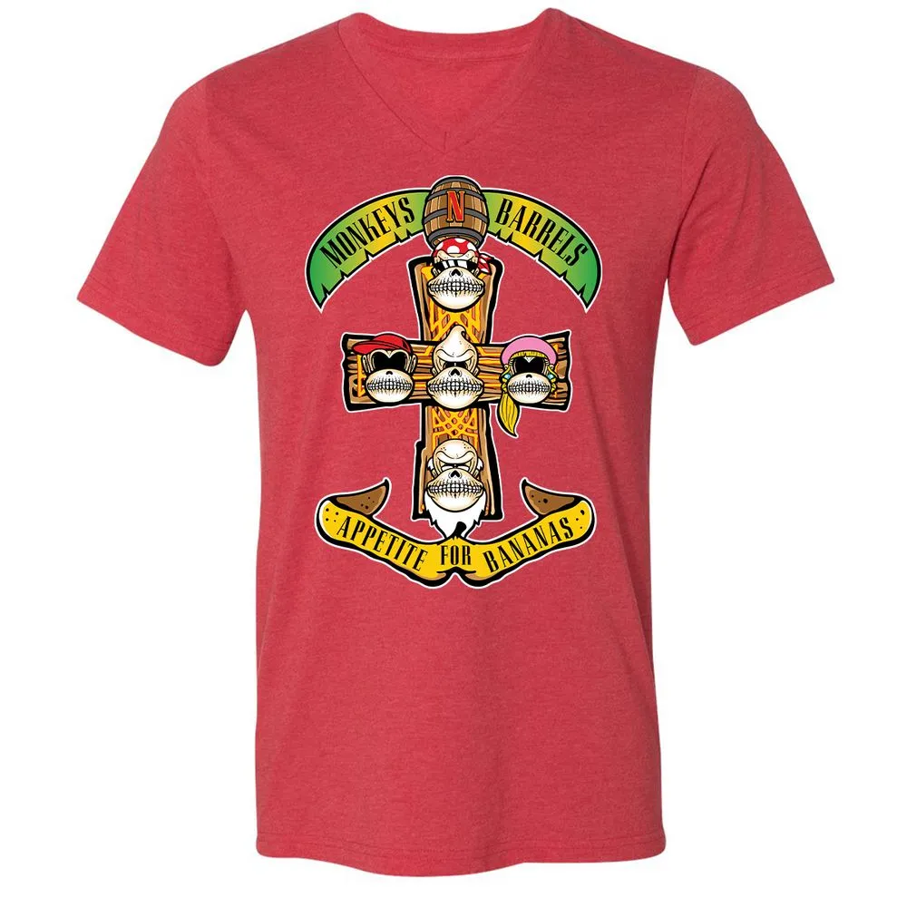 Unisex V-Neck T-Shirt - SQ2WY1PF - Heather Red - 5