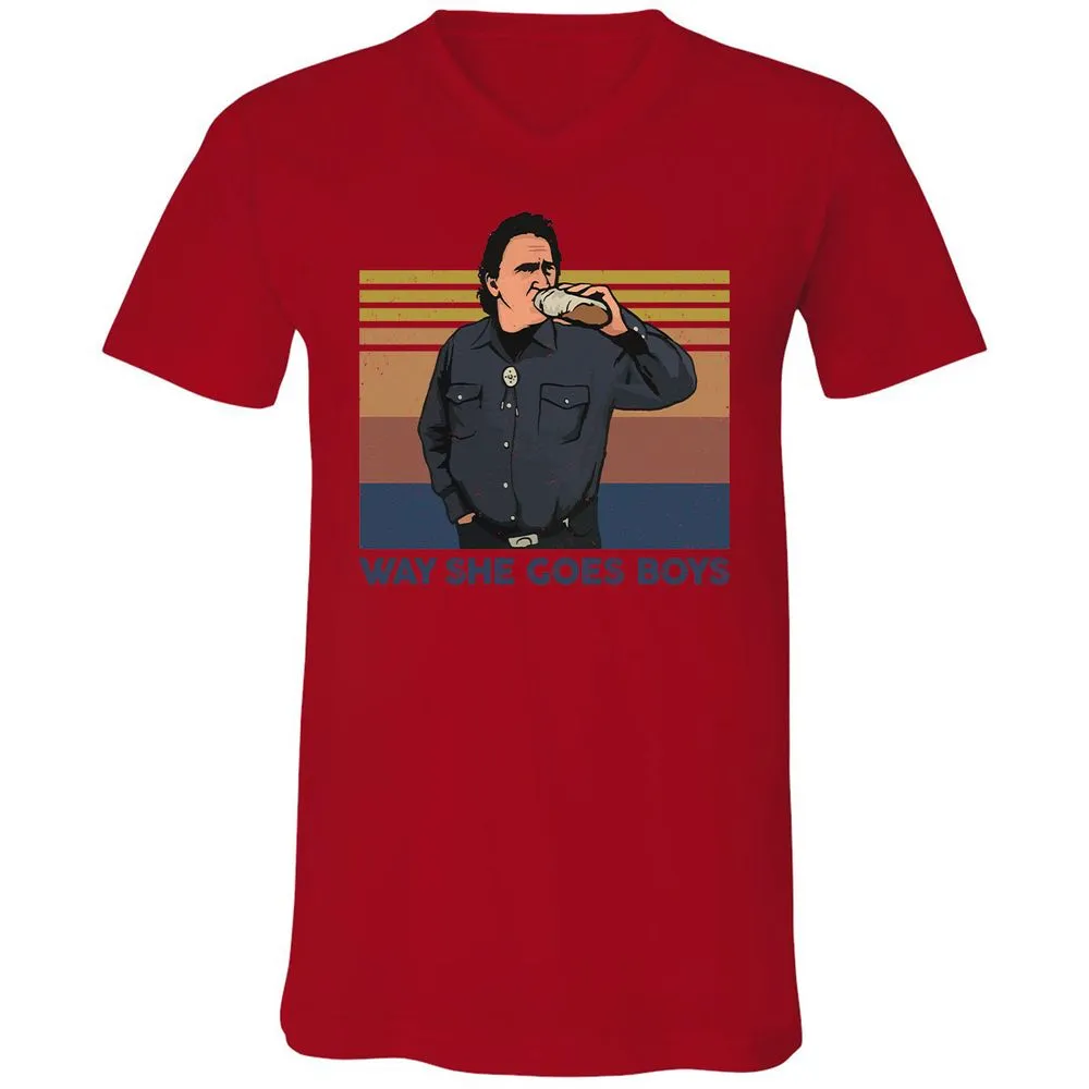 Unisex V-Neck T-Shirt - DQYHL8TK - Red - 3