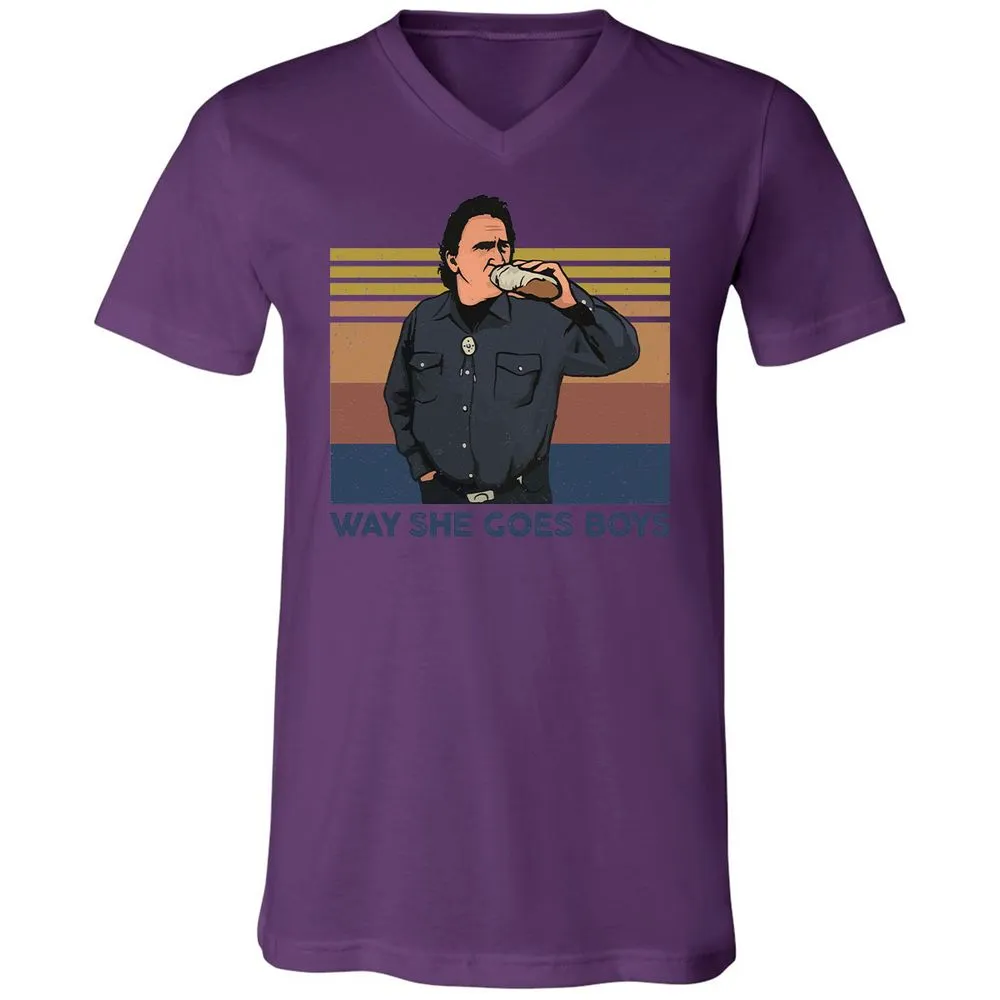 Unisex V-Neck T-Shirt - DQYHL8TK - Team Purple - 2