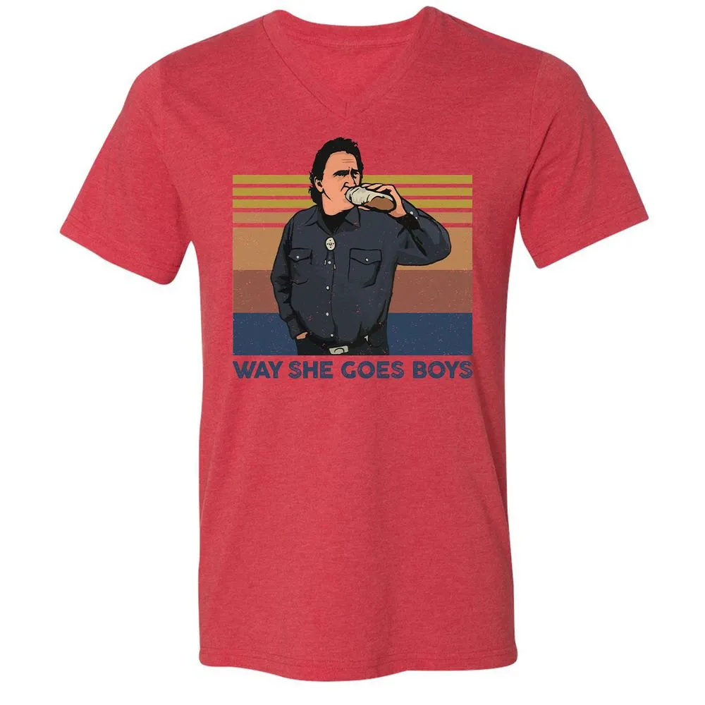 Unisex V-Neck T-Shirt - DQYHL8TK - Heather Red - 5