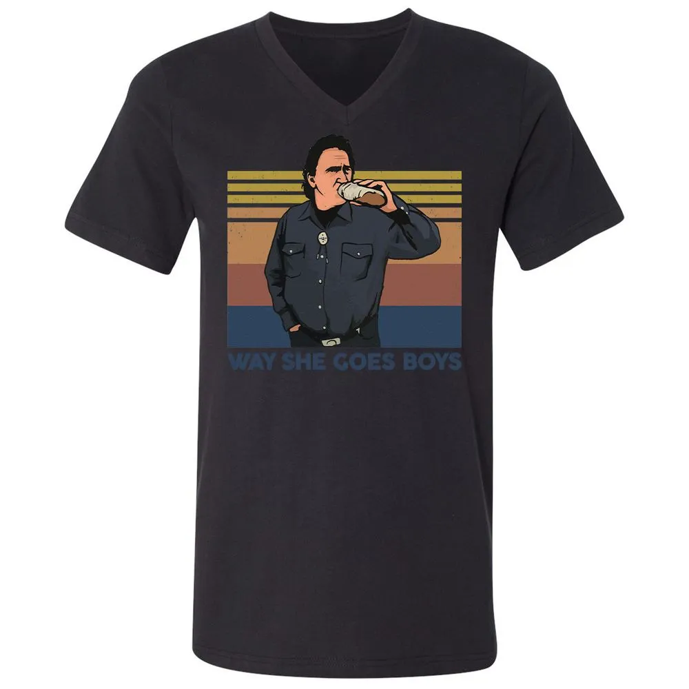 Unisex V-Neck T-Shirt - DQYHL8TK - Black - 16