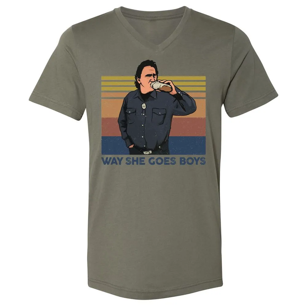 Unisex V-Neck T-Shirt - DQYHL8TK - Military Green - 10