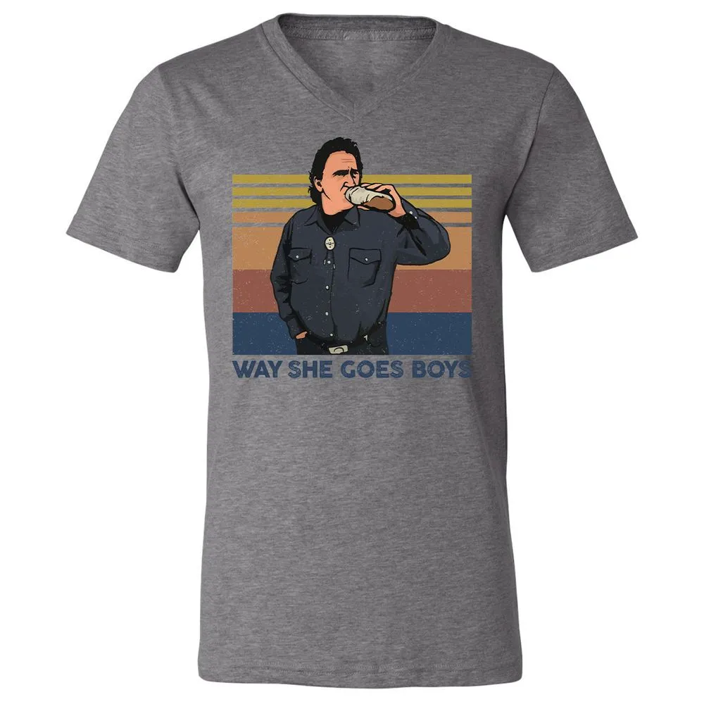 Unisex V-Neck T-Shirt - DQYHL8TK - Deep Heather - 13